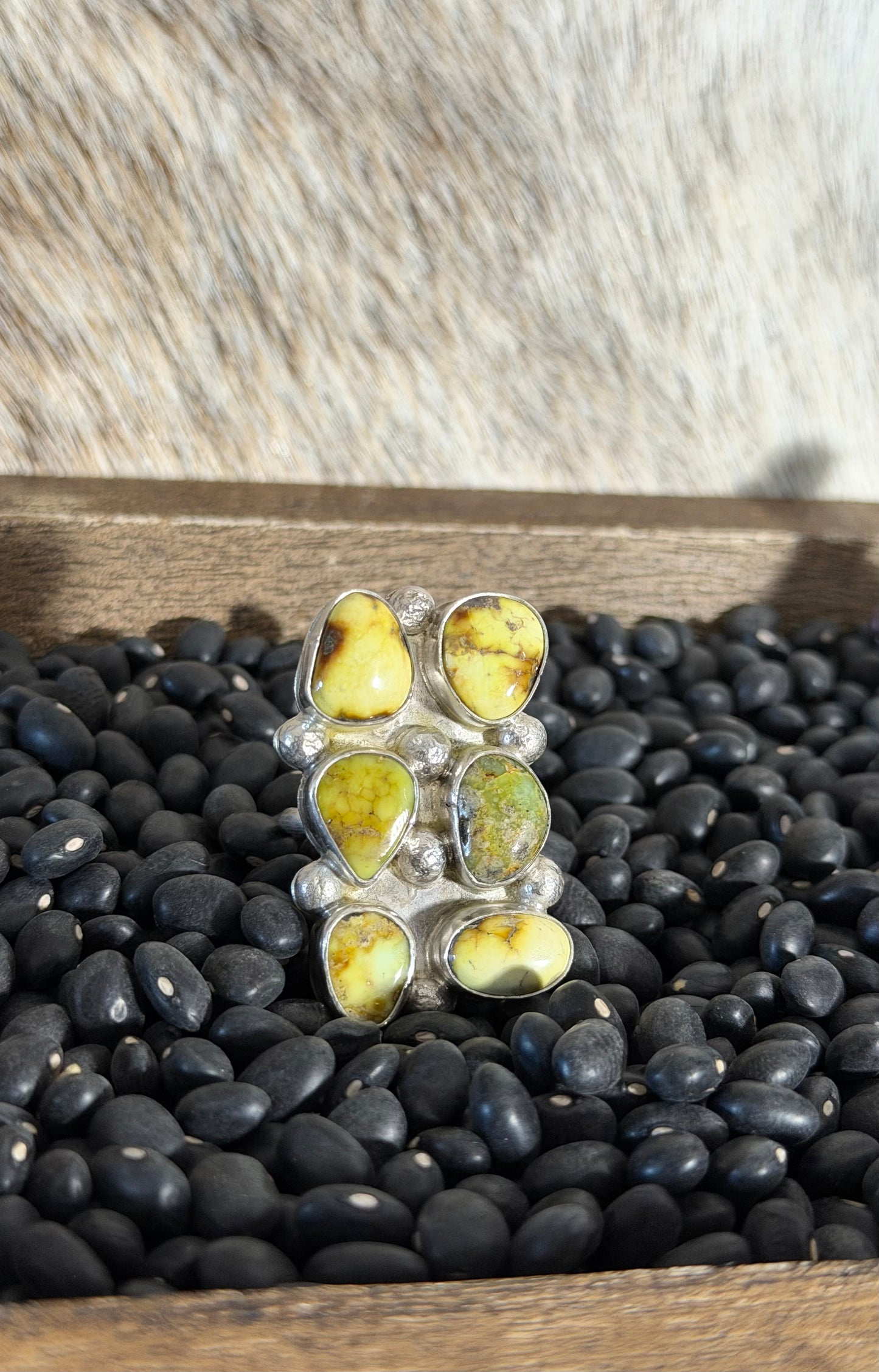 Navajo Palomino 6 Stone Cluster Ring