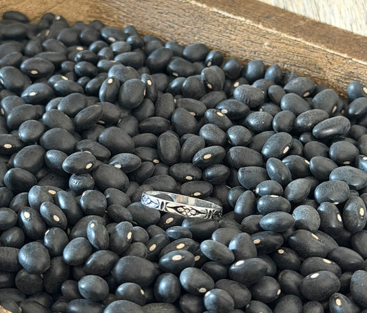 Sterling Silver Floral Engraved Stacker Ring