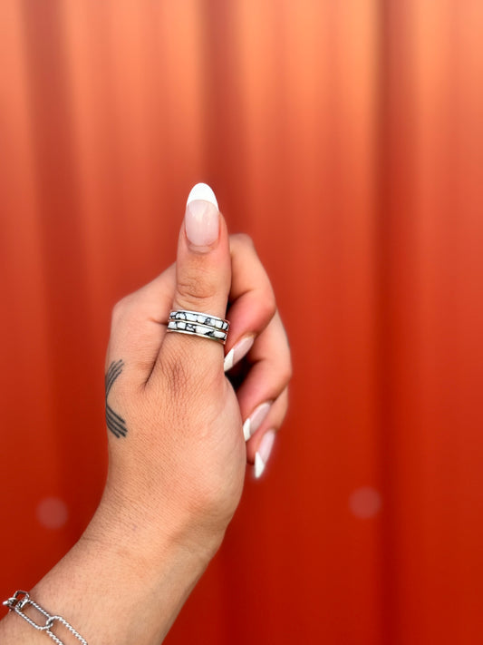 Double White Buffalo Inlay Band